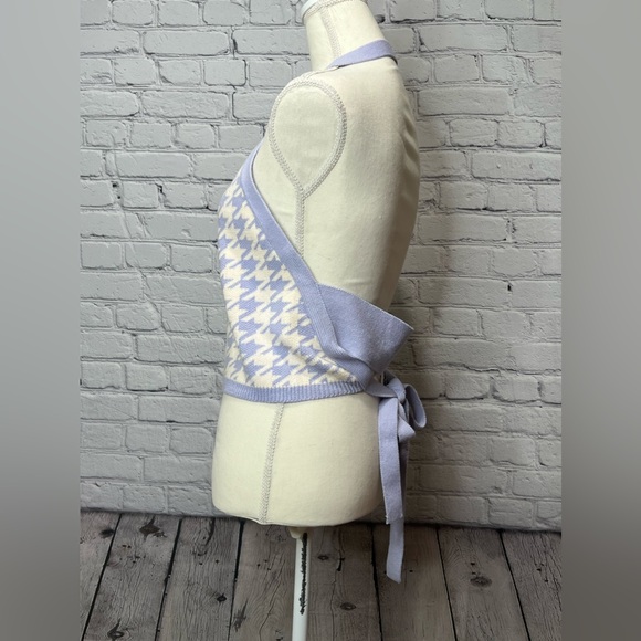 NWT promesa purple houndstooth knit halter top size large - Picture 4 of 9